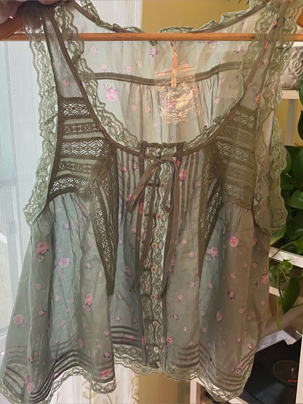 NWT | Free People Pale Green Blouse - Picture 1 of 5